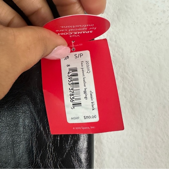 NWT Spanx Faux Patent Leather Leggings Size S - Picture 3 of 4